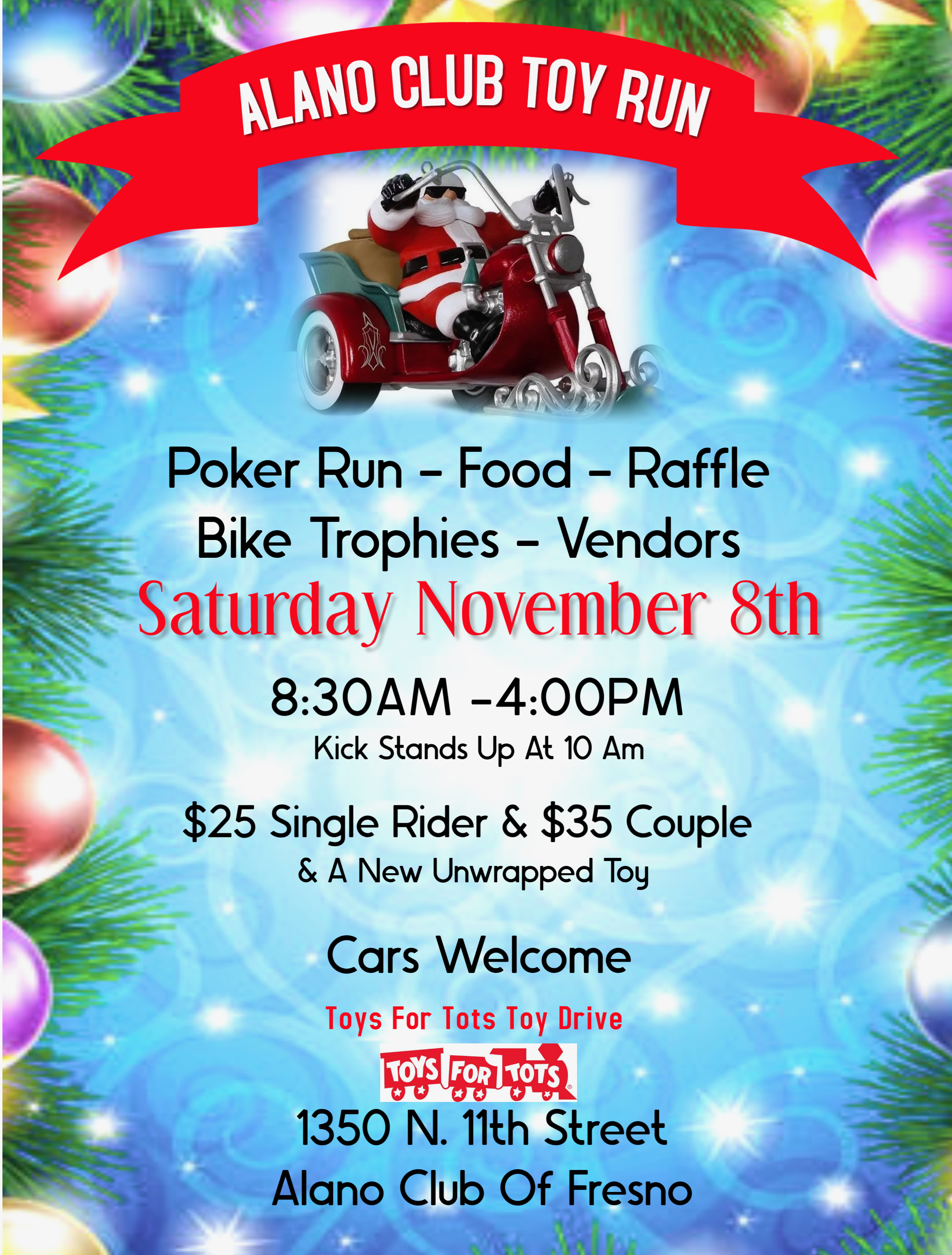 Alano Club Fresno Toys for Tots Toy Run